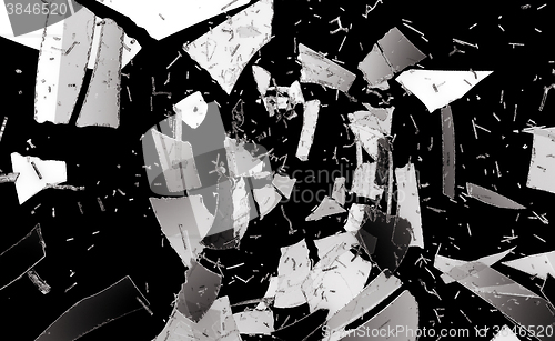 Image of Pieces of destructed or Shattered glass isolated
