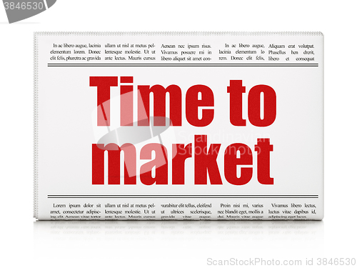 Image of Timeline concept: newspaper headline Time to Market