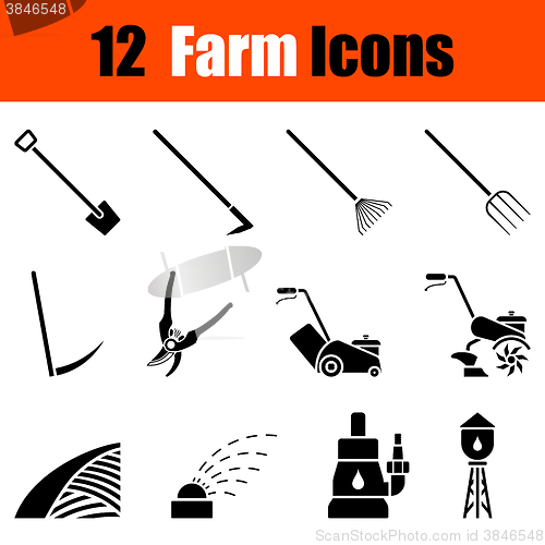 Image of Set of gardening icons