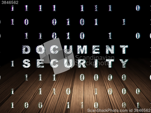 Image of Safety concept: Document Security in grunge dark room
