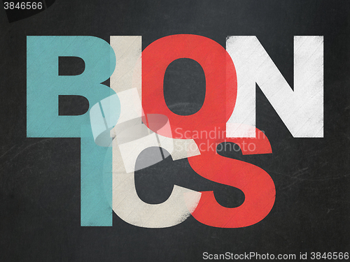 Image of Science concept: Bionics on School Board background