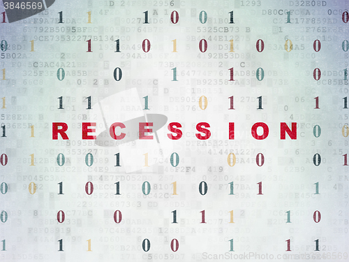 Image of Finance concept: Recession on Digital Paper background