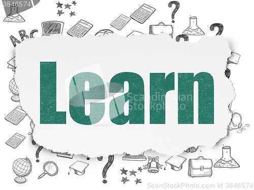 Image of Learning concept: Learn on Torn Paper background