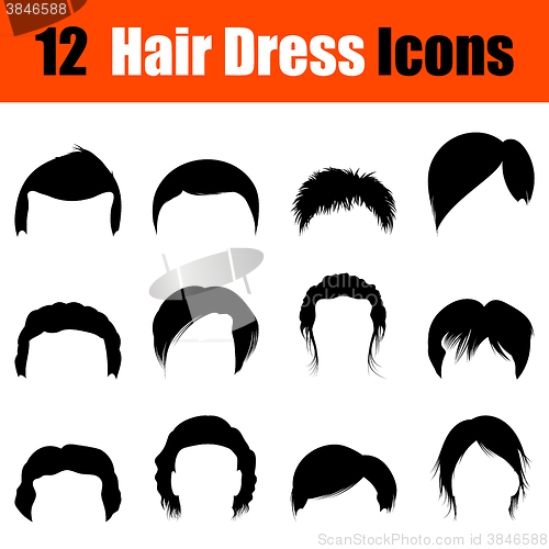 Image of Set of man\'s hairstyles icons