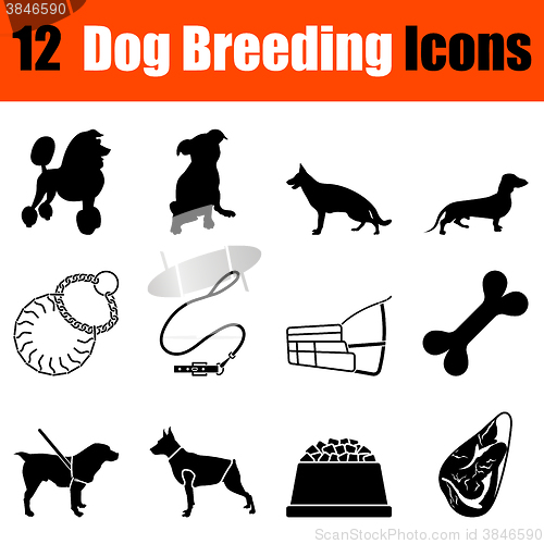 Image of Set of dog breeding icons