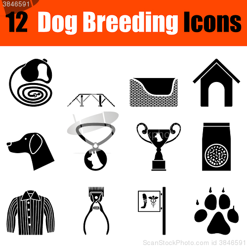 Image of Set of dog breeding icons