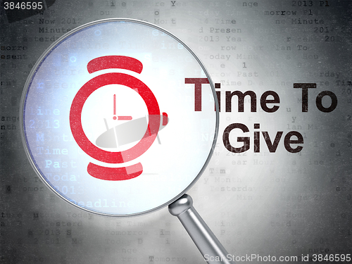 Image of Time concept: Watch and Time To Give with optical glass