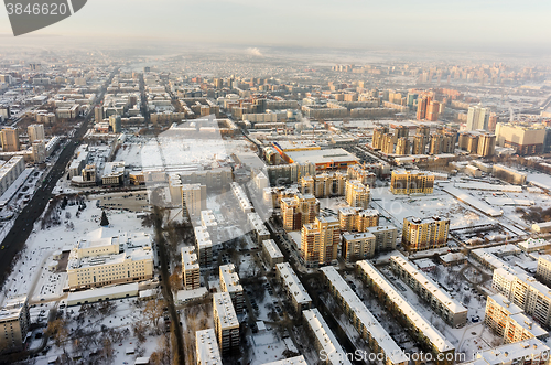 Image of Aerial view on residential quarters. Tyumen.Russia