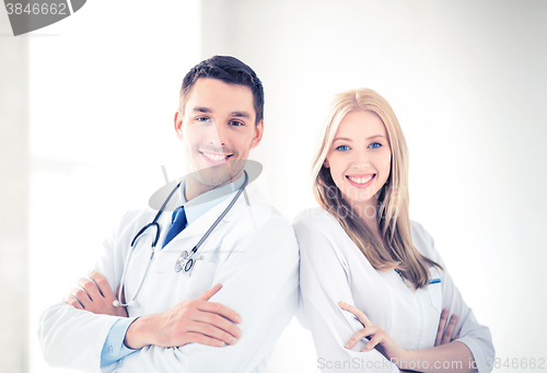 Image of two young attractive doctors