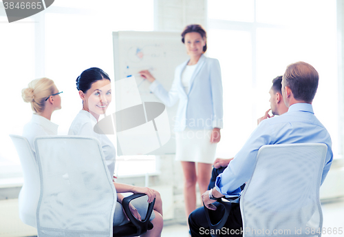 Image of businesswoman on business meeting in office