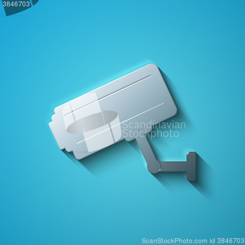 Image of Security concept: flat metallic Cctv Camera icon, vector