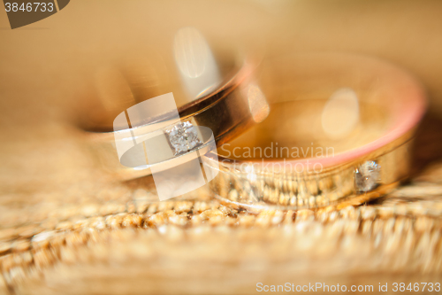 Image of The wedding rings close up 