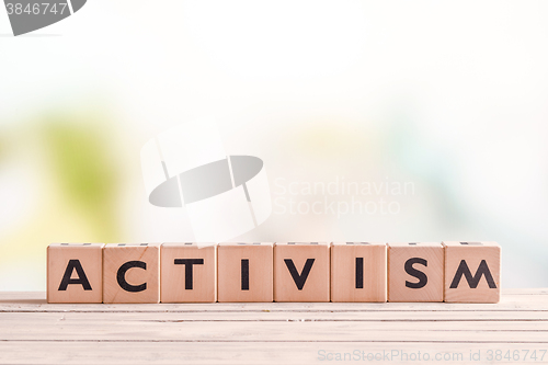 Image of Activism word on wooden cubes