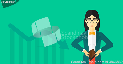 Image of Bancrupt business woman.