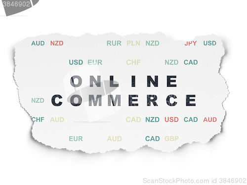 Image of Finance concept: Online Commerce on Torn Paper background