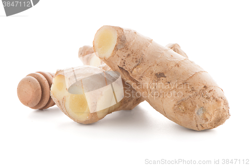 Image of Ginger root on white