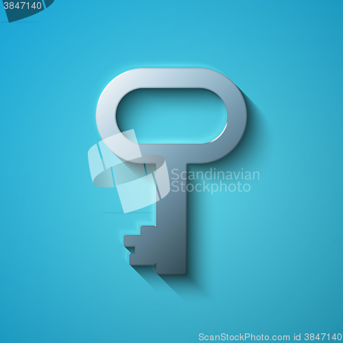 Image of Safety concept: flat metallic Key icon, vector