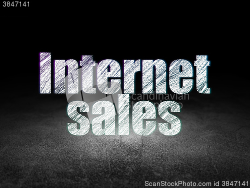 Image of Marketing concept: Internet Sales in grunge dark room