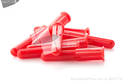 Image of Red plastic dowels