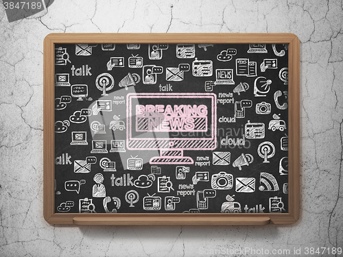 Image of News concept: Breaking News On Screen on School Board background