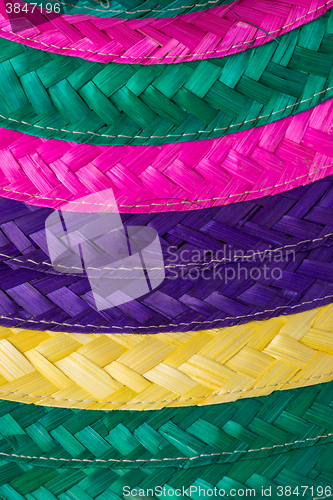 Image of Colorful background of woven straw