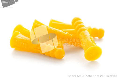 Image of Yellow plastic dowels