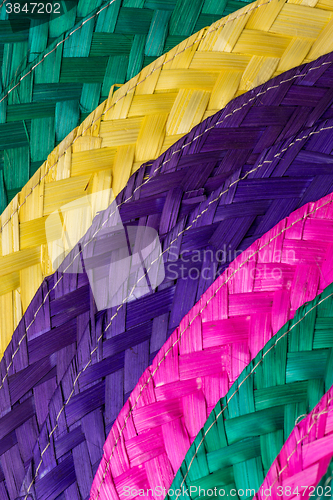 Image of Colorful background of woven straw