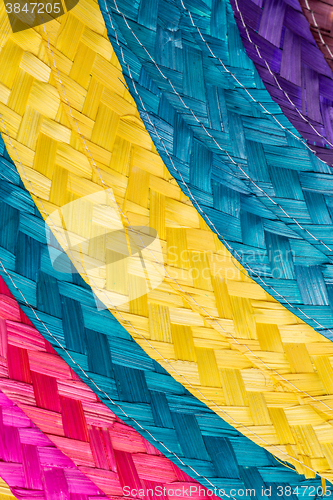 Image of Colorful background of woven straw