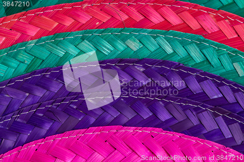 Image of Colorful background of woven straw