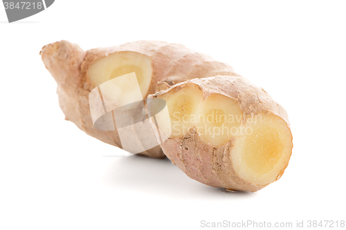 Image of Ginger root on white