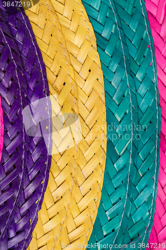 Image of Colorful background of woven straw