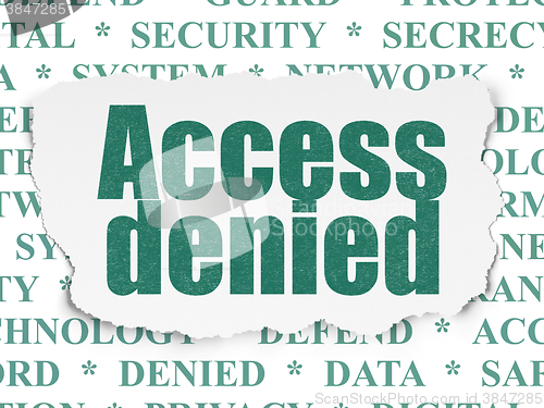 Image of Privacy concept: Access Denied on Torn Paper background