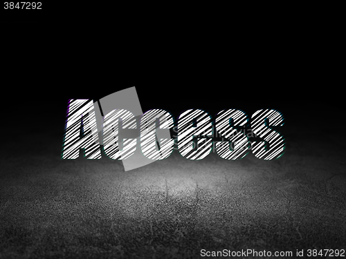 Image of Security concept: Access in grunge dark room