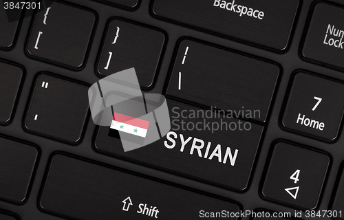 Image of Enter button with flag Syria - Concept of language