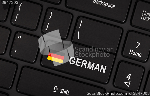 Image of Enter button with flag Germany - Concept of language