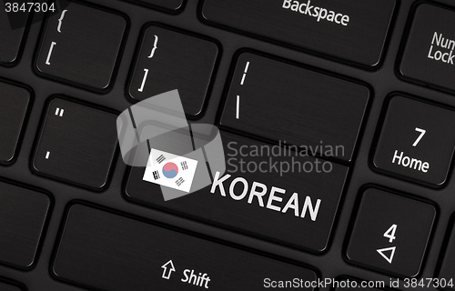 Image of Enter button with flag South Korea - Concept of language