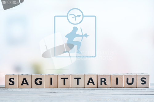 Image of Sagittarius star sign on a table