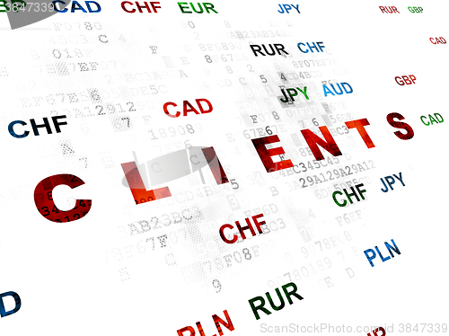 Image of Finance concept: Clients on Digital background