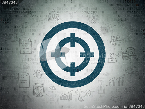 Image of Finance concept: Target on Digital Paper background