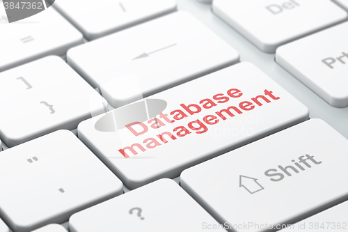 Image of Programming concept: Database Management on computer keyboard background