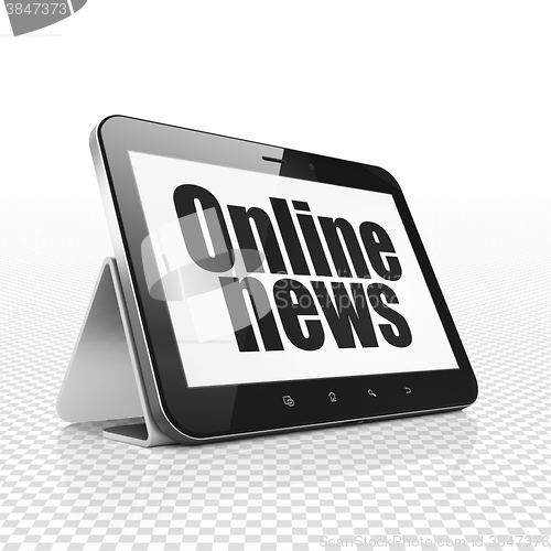 Image of News concept: Tablet Computer with Online News on display