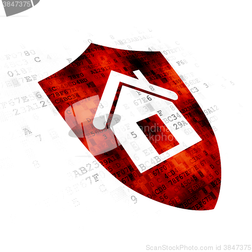 Image of Finance concept: Shield on Digital background