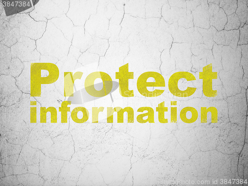 Image of Security concept: Protect Information on wall background