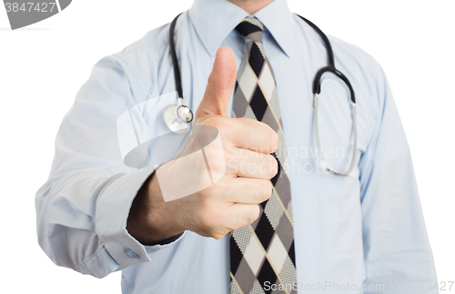 Image of Male doctor showing thumbs up