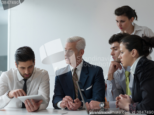 Image of business people group on meeting at modern startup office