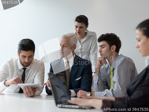 Image of business people group on meeting at modern startup office