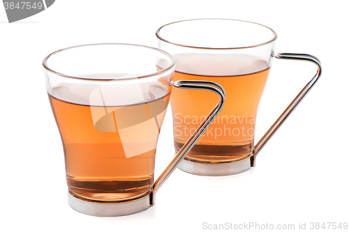 Image of Two glass cups of black tea