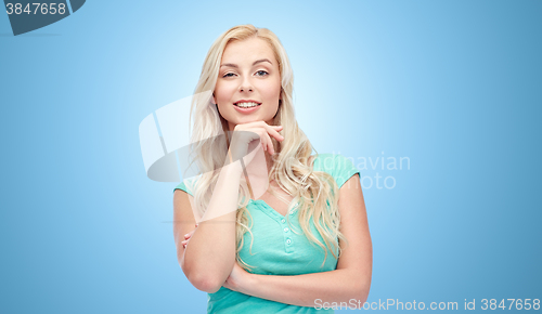 Image of happy smiling young woman or teenage girl