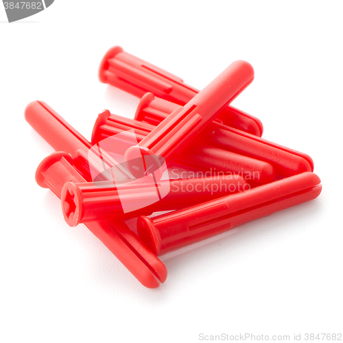 Image of Red plastic dowels