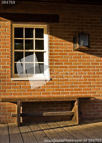 Image of Brick, Bench and a Window